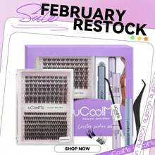 UCoolMe Lashes Kit, Super Hold Lashes Bond And Seal, Clusters Lash Glue Remover Easy To Apply At Home Eyelash Eyelashes - Secret & Flora 套裝 ( 黑膠 ) - 查看 2