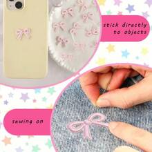 20pcs Pink Cute Bow Embroidered Adhesive Patches - Pink - View 5