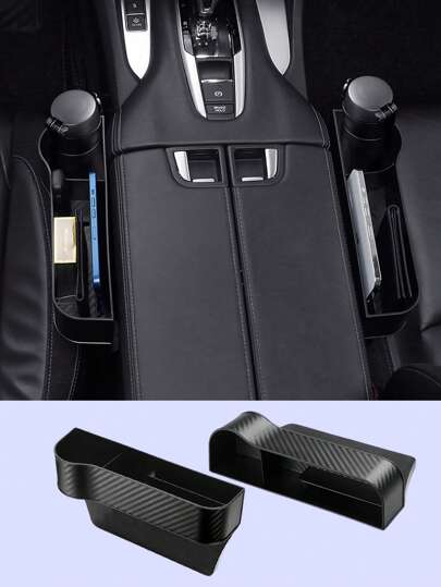 Premium Leather Car Seat Gap Organizer – Non-Slip Design Expands Storage Space, Fills Gap Between Center Console And Seat, Pre-Cut Cable Holes For Easy Phone Charging, Made Of Waterproof Durable Microfiber Leather, Multiple Compartments For Neat Storage, Plug And Play Easy Installation No Tools Required, Will Not Damage Your Car, Keeps Interior Tidy And Items Easily Accessible, Perfect For Phones Keys Wallets And More