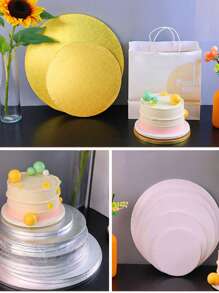 1pc Cakebon Round Cake Drum, 12 Inch Diameter, 1/2 Inch Thick, Sturdy Cake Corrugated Paperboard For Multi-Tier Cake, Suitable For Birthday Party, Family Gathering, Wedding Cake Decoration, Baking Decoration Tray