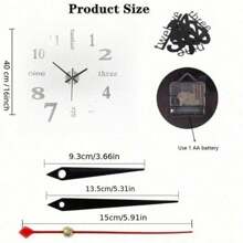 16 Inches/36 Inches/47 Inches Modern Design Large Wall Clock 3D/2D DIY Quartz Clocks Fashion Watches Acrylic Mirror Stickers Living Room Home Decor Horloge Mirror Numbers Stickers For Living Room Office Decorations Gift Gifts Birthday Graduation Room Decor Digital Clock Alarm Clock Bedroom Decor Dormitory Decor Back To School School Decor School Surprise School Supplies