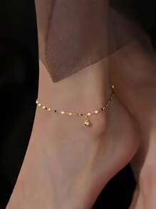 1pc Elegant And Cute Bohemian Women's Golden Summer Fashion Versatile Chain For Wealth And Wealth, Foot Chain