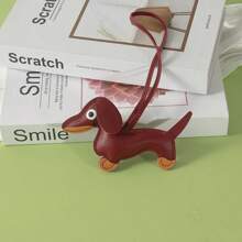 1pc Cute Dachshund Charm Pendant Accessory, Faux Leather Sausage Dog Bag Charm/Keychain, Korean INS Style Car Accessories School Cartoon