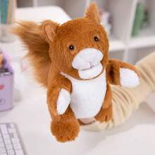 Juguete de peluche suave y lavable de 25 cm/9.84 pulgadas con forma de animales de la jungla, títere de mano para el juego de roles de niños con león, canguro, elefante, jirafa, cerdo, mono, con boca abierta como accesorios de actuación, muñeco de peluche que ofrece a los niños un gran títere de dedo