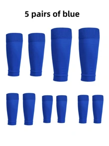 1 Pair/2 Pairs/4 Pairs/5 Pairs Unisex Outdoor Football Leg Sleeves, Elastic Breathable Knee Protection, Wear-Resistant Compression Leg Sleeves, Suitable For All Seasons - Multicolor - View 11