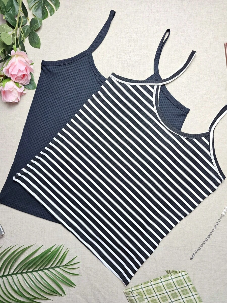 Simple Casual Regata Plus Size G1 Veste 48/50 - G1 Vest KIT2 Black + Stripe Black - View 1