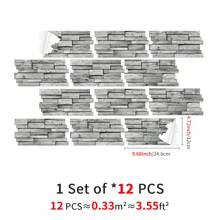 12/24Pcs Vintage Granite 3D Effect Pattern Self-Adhesive Kitchen Tile Stickers,Removable And Waterproof Backsplash Decals For Bathroom,Livingroom,Bedroom Decor,9.68"X4.72", Home Renovation Supplies, Spring Decorations - Multicolor - View 10