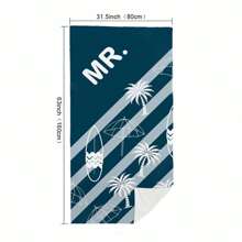 1 件椰子树印花超细纤维沙滩巾，多种尺寸沙滩毯/围巾，轻便，适合游泳、露营、运动、海滩或健身房夏季、度假 - 彩色 - 查看 17