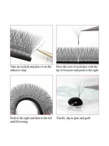 10 filas de extensiones de pestañas premontadas con estilo en W, tipo C/D, rizado 3D/4D/5D/6D/7D/8D/YY/6D, elípticas reales/planas, 5D en forma de flor, pétalos naturales y suaves, efecto de volumen y floración automática de la marca HUENTHUN