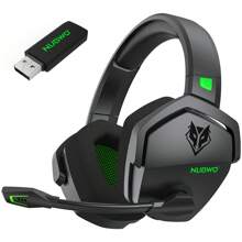 NUBWO G06 双无线游戏耳机带麦克风，适用于 PlayStation5、PS4、PC - 23ms 低延迟音频 - 100 小时播放时间 - 50 毫米驱动器（黑红色）适用于 Apple 手机、iPad、笔记本电脑、适用于 IOS、Android 用户，可作为家庭、朋友、母亲、儿童、生日、春季、夏季、男朋友、女朋友、节日的礼物，带麦克风 - 黑綠色 - 查看 1