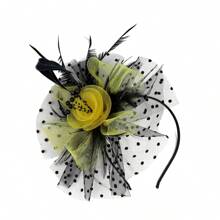 1pc Fascinators Headband Tea Party Hats For Women Feather Mesh Polka Dots Headwear Women's Fascinators Feathers Tea Party Hat - A - View 5