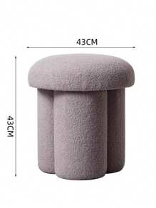 1pc Creative Deformed Makeup Stool, Luxury Cute Plush Mushroom Cream Vanity Stool, Lightweight Footstool - Multicolor - View 10