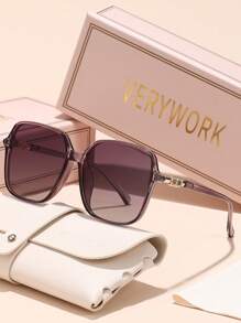 Verywork Verywork 1pc Square Classic New Vintage Ins Style Luxury Superior Quality Brand Design Women Fashion Eyeglasses Driving Shopping Golf Outdoor Travel Vacation Outfits Fashion Accessories For Summer Beach Vacation,Outdoor,Travel Shades Temple Decoration Elegant Style Oversized Square Frame