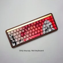 Bokawz Sakura Raven 键帽，PBT 樱桃轮廓，5 面染料升华，半透明侧面蚀刻，适合 6.25U 空格键 61/68/75/84/87/98/100/104/108 键布局 - Only keycap, Not keyboard - 查看 5