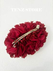 Women Elegant Large-Capacity Burgundy Floral Pleated Satin Evening Clutch Party Bag Purse Handbag– Chic Chiffon Petal Handbag With Chain Strap, Fits ProMax Size Phone & Essentials, Perfect For Bride, Weddings, Dates, Proms, Sorority Formals, Graduation Parties, Spring Galas, Weddings, Cocktail Events, And Special Occasions, Prom Bag For Party