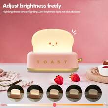 Desk Decor Toaster Lamp, Rechargeable Small Lamp With Smile Face Toast Bread Cute Toaster Shape Room Decor Night Light For Bedroom, Bedside, Living Room, Dining, Desk Decorations, Gift,Decoración Habitation,Lampara Mesita De Noche - Sầu riêng đỏ - Xem 8