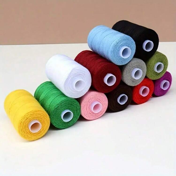 Bộ 12 gói chỉ khâu polyester cường độ cao, mỗi gói dài 600 yard, cuộn nhiều màu - Lý tưởng cho đồ thủ công tự làm và may vải denim, Phụ kiện vật dụng may vá - Nhiều màu - Xem 8