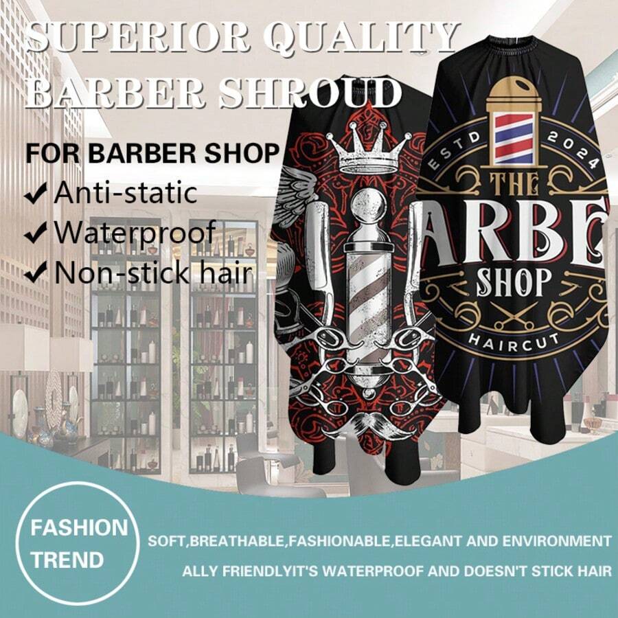 理发师黑色理发围裙理发披肩美发长袍美发外套理发店沙龙配件、返校、旅行度假必需品、女士发饰