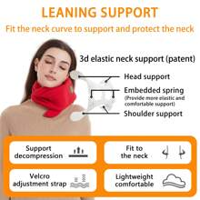 FOKES Travel Pillow, Neck Support Pillow With Scarf, Airplane Car Or Office Nap Pillow, Easy To Clean And Carry, Equipped With Luxury Storage Bag (Gary, Medium) - 紅色 - 查看 2