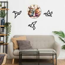 Wedding Rabbit Couple, 3D Wall Clock, Vintage Wall Decor, Local Warehouse, Funny Novelty Gift For Office - Mixed Colors - View 4