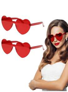 6 pezzi Occhiali da festa a forma di cuore, occhiali a forma di cuore senza montatura neri, occhiali a forma di cuore divertenti per gadget da festa, Natale