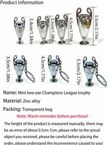 1 Pieza Trofeo de resina deportivo, Copa de la Liga de Campeones con orejas grandes, recuerdo decorativo para fanáticos del fútbol (cinta de regalo), Mini taza colgante decorativa, Accesorios de muñeca, Herramienta llave ordinaria
