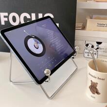 2 piezas Soporte plano de metal para iPad, soporte de escritorio perezoso para tableta, dispositivo de transmisión para dormitorio, estantería de mesita de noche