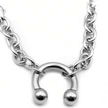 1pc Titanium Steel Silver Twist Chain Nose Clip Pendant Necklace For Women, Suitable For Party, Daily Wear
