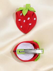 2 件装草莓发夹甜美可爱草莓发饰适合女孩青少年水果发饰适合日常佩戴 - 彩色 - 查看 4