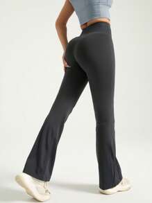 1pc Spring Ladies Daily Fashion Slimming Yoga Pants Women Free People High Waist High Elasticity Hip Lifting Tummy Trimming Pants Summer Sweatpants Outdoor Cycling Fitness Running Skinny Low Impact Soft Breathable Stretchy Pants Vacation Outfits Women Stretch Flare Pants