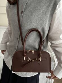 1pc Mode Vrouwen Tas Leren Handtas Vintage Casual Schoudertas Voor Dames Designer Zakelijke Stijl Vrouwelijke Top-Handvat Tassen Solide Eenvoud Wilde Afspraak Shell Tas Hoge Kwaliteit Vrouwen Koerierstas Om Te Werken Winkelen Pendelen Daten Wit Zwart Roze Zilver Groen Khaki