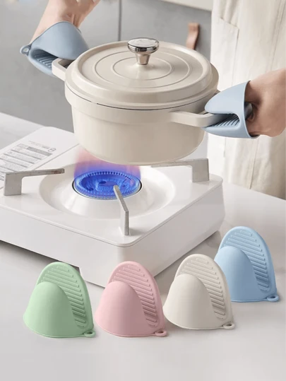 2 st silikon värmebeständiga kvalster, mikrovågskvalster, isolerade ugnskvalster, minikvalster för matlagning, bakning och grillning, värmebeständiga och tjocka silikonhandklämmor för kök silikonisolerade handskar, hushållsugnsbakverktyg, viktiga kökstillbehör som inte tar upp plats och håller köksbänkskivan ren