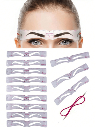 12片装眉形模板，眉卡，画眉卡片，眉形模板卡，眉贴纸，画眉神器，PVC软眉模板，眉形塑造器，硅胶可重复使用眉形模板，12种形状，女士化妆工具，用于画眉，价格实惠，圣诞礼物，化妆品，化妆工具，便宜好物，礼物，女士礼物，圣诞礼物