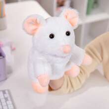 Juguete de peluche suave y lavable de 25 cm/9.84 pulgadas con forma de animales de la jungla, títere de mano para el juego de roles de niños con león, canguro, elefante, jirafa, cerdo, mono, con boca abierta como accesorios de actuación, muñeco de peluche que ofrece a los niños un gran títere de dedo