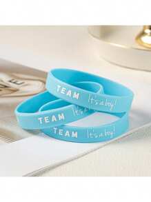 20 pezzi Braccialetti di rivelazione del sesso del bambino per festa di genere, blu/rosa, braccialetti in silicone per la rivelazione del genere per decorazioni festa di nascità - blu rosa - Visualizzare 6