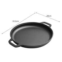 Sartén de hierro fundido sin recubrimiento espesada para hornear, cocinar tortitas, ostras, bistec crudo, verduras, utensilios de cocina, parrilla de barbacoa al aire libre