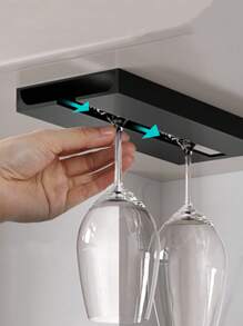 1/2 piezas Soporte colgante para copas de vino, Soporte de pared para copas de vino, Organizador de copas de vino sin taladrar para cocina - Multicolor - Ver 6