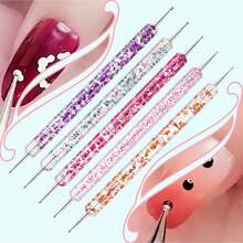 34 件套美甲刷、美甲刷套装、美甲工具，包括指甲设计刷、指甲点画工具、指甲绘图笔、指甲刷支架、指甲纳米抛光磨具 - 彩色 - 查看 10