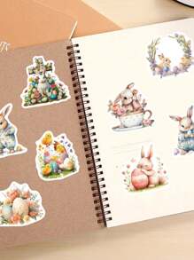 SCXXBSW 50pcs Easter Egg Bunny Cartoon Graffiti Sticker Decoration Water Cup Notebook Luggage Waterproof Sticker - Multicolor - View 7