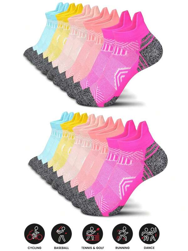 5/10/20 Pack Thletic Ankle Women Socks Running Compression Socks For Women Cozy Low Cut Performance Soft Tab Socks