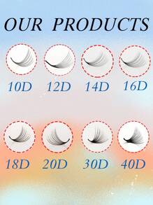 300 Fans Per Box,Thickness 0.05mm,Curl C/D,10D/12D/14D/16D/18D/20D/30D/40D,Sharp Narrow Stem Premade Fans Eyelash Extension,Easy To Carry,Natural & Soft,Party And Travel,Hand-Grafted False Eyelashes