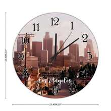American City In California Decorative Wall Clock Usa City Los Angeles Clocks For Wall Farmhouse Battery Operated Wall Clocks Country Souvenir Gift Round Clock For Bedroom, Perfect Gift For Her, Birthday Gift, Unique Gift For Men, Women, Friend, Boss, Teacher, Home Or Office