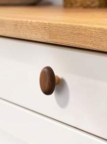 2 peças Puxadores de Gaveta de Madeira Natural com Orifício Único, Formas de Desenho Animado, Decoração de Armário/Guarda-roupa/Quarto de Crianças