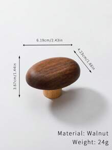 2 peças Puxadores de Gaveta de Madeira Natural com Orifício Único, Formas de Desenho Animado, Decoração de Armário/Guarda-roupa/Quarto de Crianças