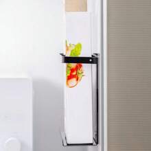 1pc Magnetic Refrigerator Side Hanger, Multifunctional Iron Storage Rack For Cling Film, No-Drill