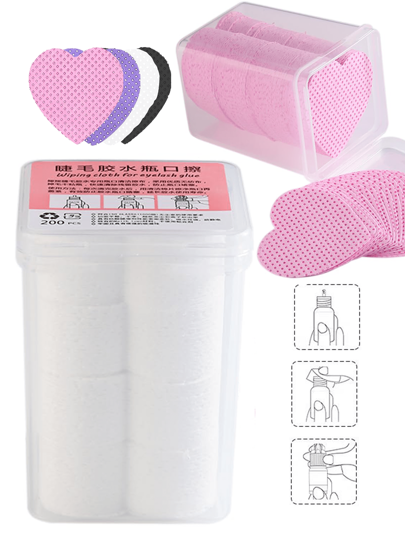 5 szt. Zmywacz do paznokci, chusteczki do paznokci bezpyłowe w kształcie serca, chusteczki do usuwania lakieru do paznokci z acetonem, ultra chłonne, miękkie chusteczki do paznokci do zmywania lakieru do paznokci i chusteczki do przedłużania rzęs (sucha wkładka)