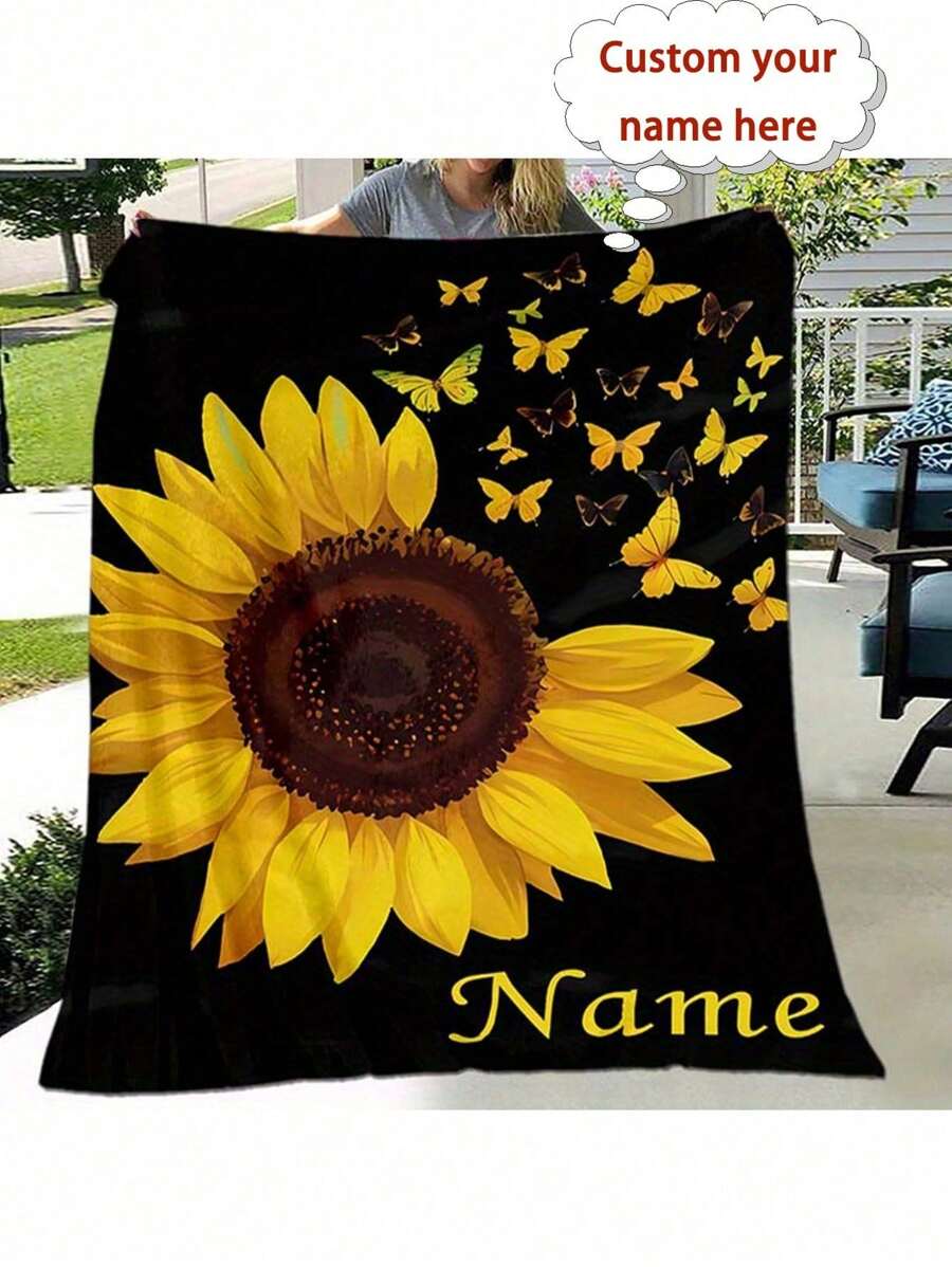 Customized Photo Blanket, Personalized Photo & Text Blanket, Photo Collage Blanket, Customized Dog Blanket, Valentine's Day Gift, Personalized Dog Blanket, Personalized Throw Blanket, Dog Photo Blanket, Suitable For Valentine's Day, Mother's Day, Anniversary, Birthday, Party, Father's Day, Wedding, Graduation, Christmas, Housewarming, Can Be Used On Sofa, Bed, Car, Tea Room, Bedroom, Living Room, Etc. - Multicolor - View 1