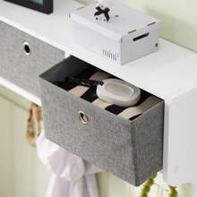 SoBuy FRG282 Wall Coat Rack Hallway Coat Rack Coat Hook Hanging Shelf With 3 Baskets And 5 Hooks Coat Rack Black WHT Approx. 100x30x20cm - White - View 4