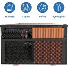 Simple Trending Coffee Pod Holder For K Cups, With 2 Tier Slidng Storage Drawer And Coffee Accessories Holder, 63 Large Or 80 Small Capsule Organizer, Black - 20"D x 10"W x 5.8"H - View 5