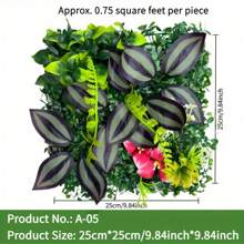 CTSZOOM Disponible en 23 estilos, paneles de pared de césped artificial, múltiples estilos con césped, follaje floral artificial, césped artificial, alfombras de césped artificial, decoración de pared exterior, decoración de boda, decoración navideña, follaje artificial, césped artificial, 100 bridas, pared de plantas, decoración de pared verde de 10x10 pulgadas